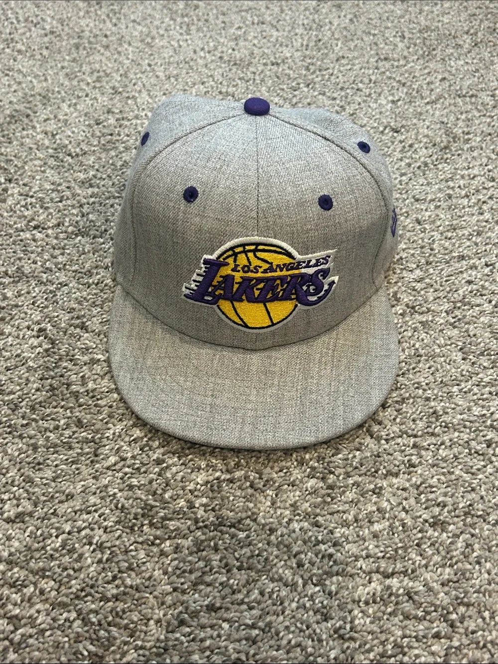 Kids Grey Lakers Snapback Hat
